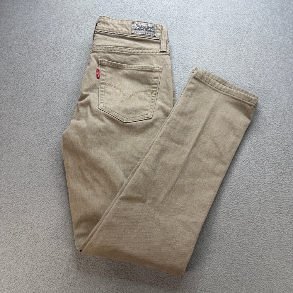 Levi Strauss Mid Rise Skinny Jeans Women 4M 27x32 (FIt 28x30)Tan Cotton Casual